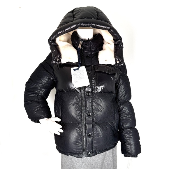 Authentic New Moncler Black Down Puffer Demir Giubbotto Hooded Coat - Picture 1 of 14